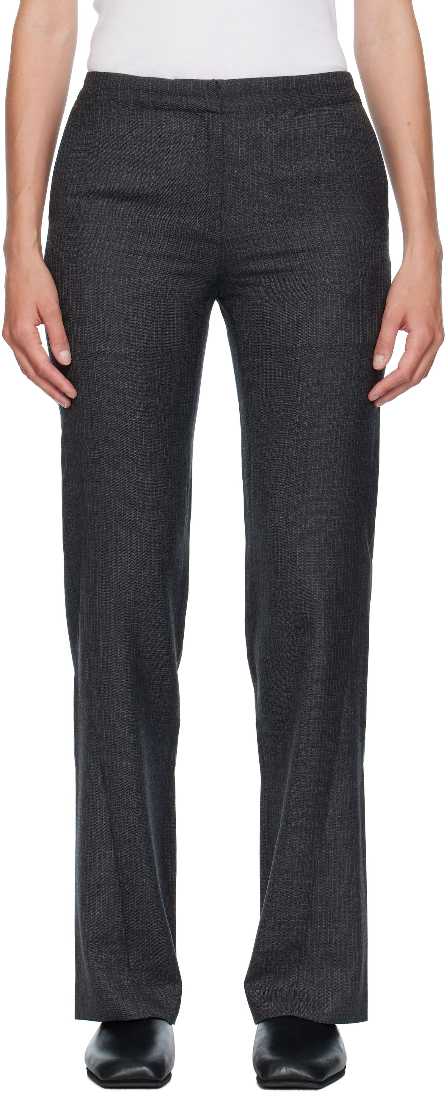 Панталони OUR LEGACY OUR LEGACY Poise Pinstripe Trousers Сиво | W4254PS, 0
