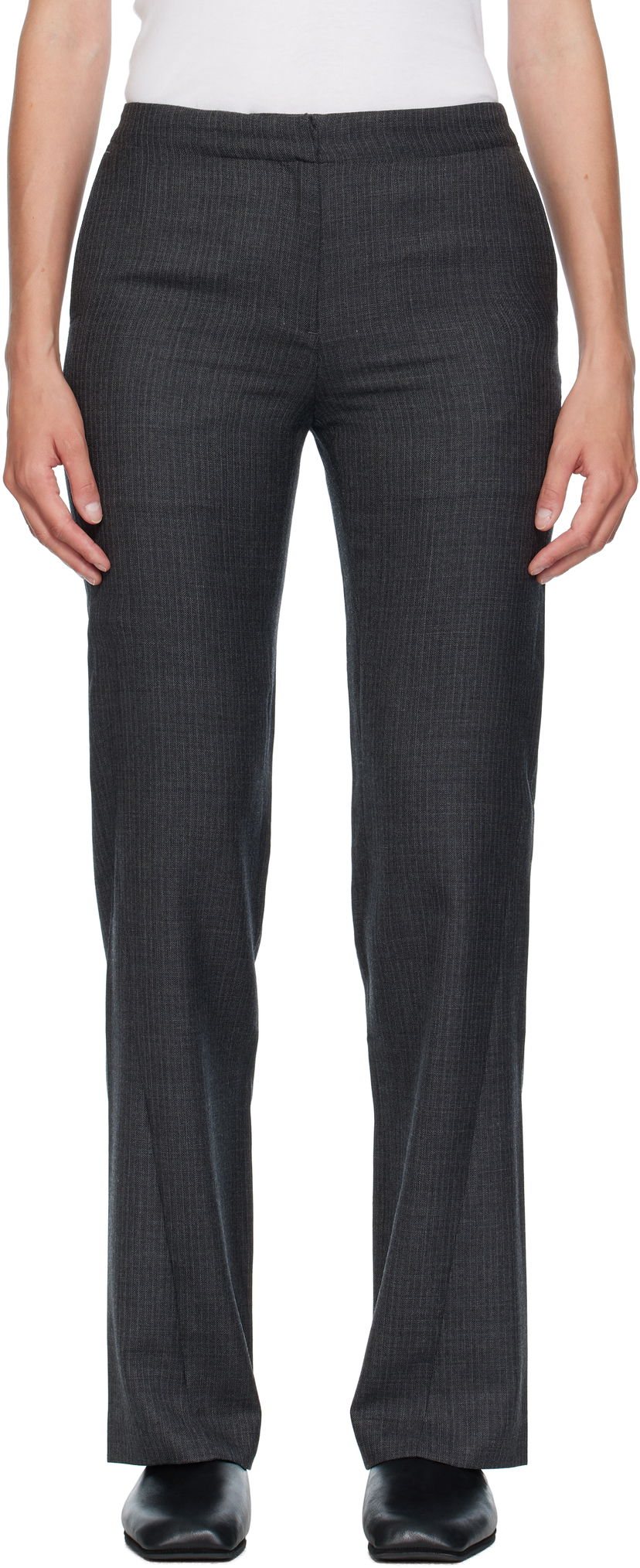 Панталони OUR LEGACY OUR LEGACY Poise Pinstripe Trousers Сиво | W4254PS