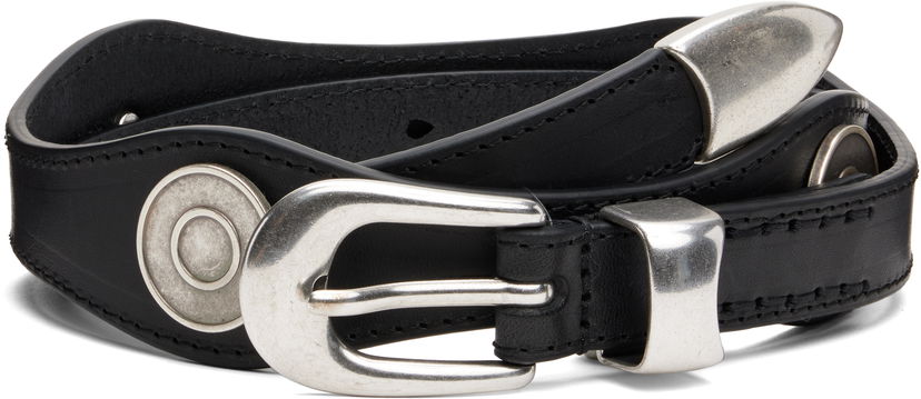 Колани OUR LEGACY Leather Wave Belt Черно | A4258WS