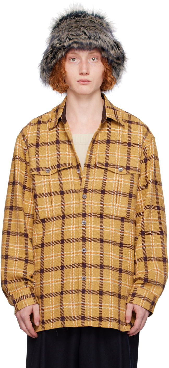 Риза Dries Van Noten Yellow Check Shirt Жълто | 242-020719-9292