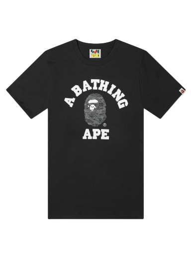 Тениска BAPE Layered Line Camo College T-Shirt Черно | 001TEJ801026M-BLB