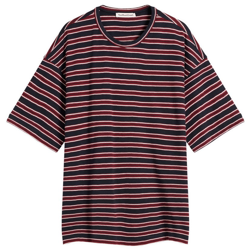 Тениска YMC YMC Triple Stripe T-Shirt, Size Small Бургунди | P6ZAH-90