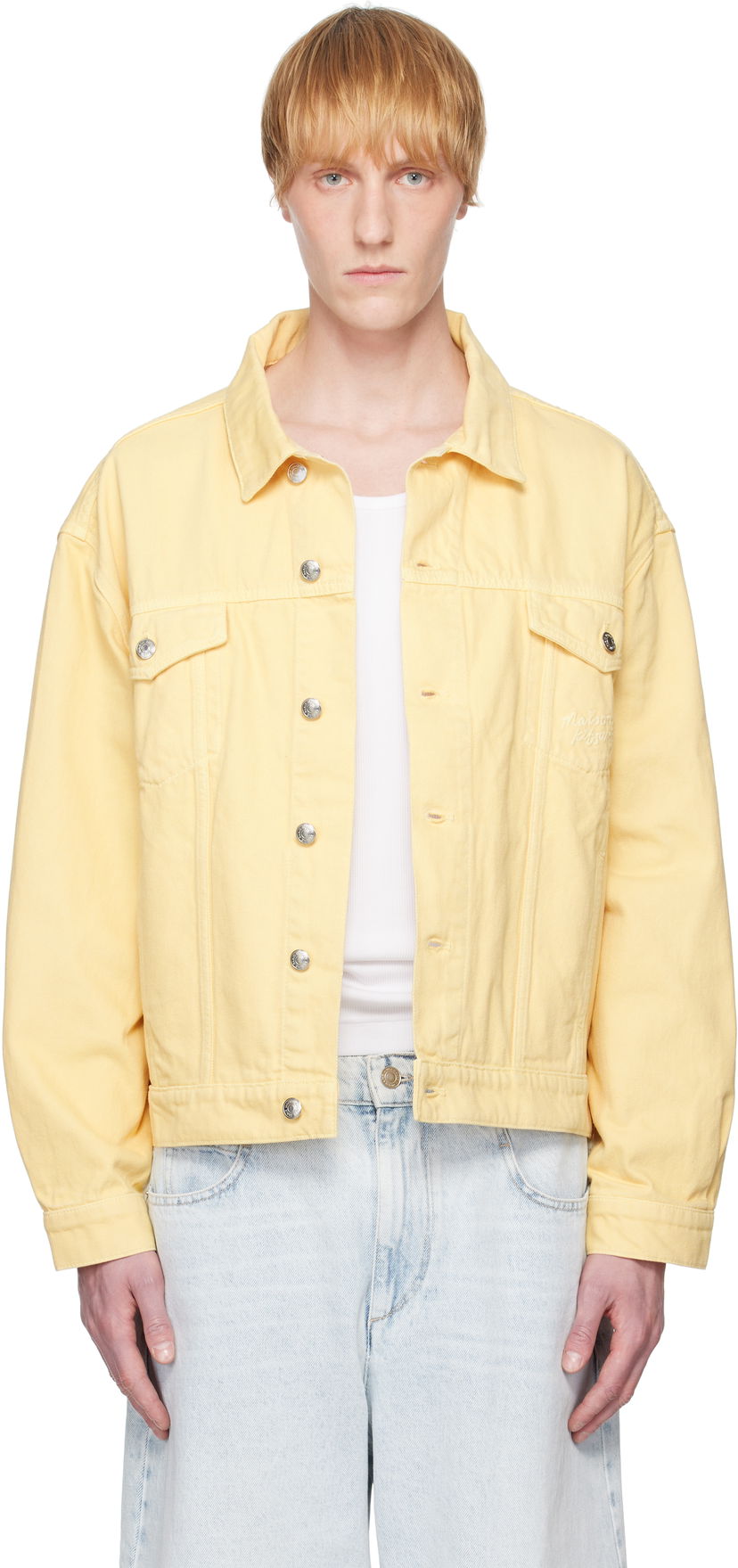 Яке MAISON KITSUNÉ Maison Kitsuné Trucker Denim Jacket Жълто | OM02103WD4012