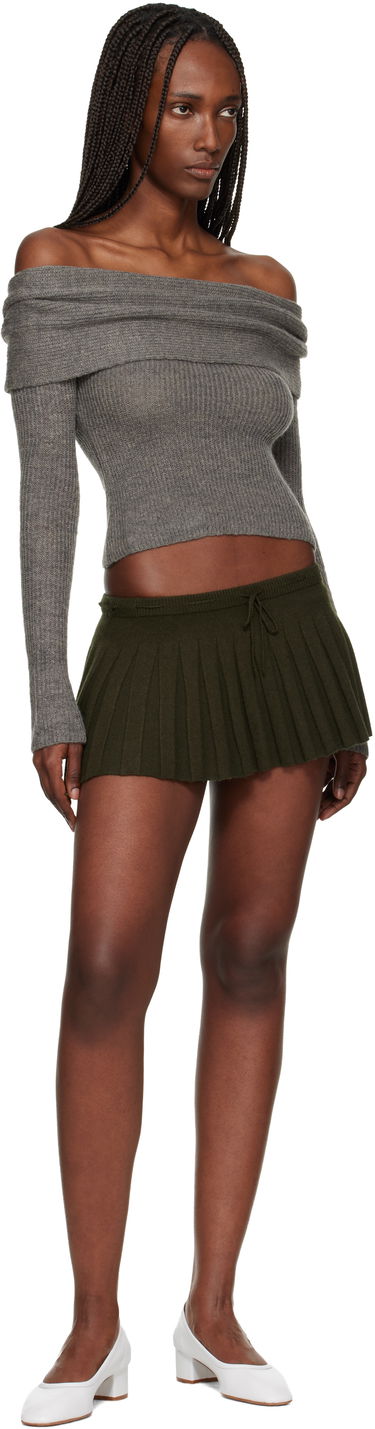 Пола GUIZIO Vivienne Pleated Miniskirt Зелено | H25309S020, 3