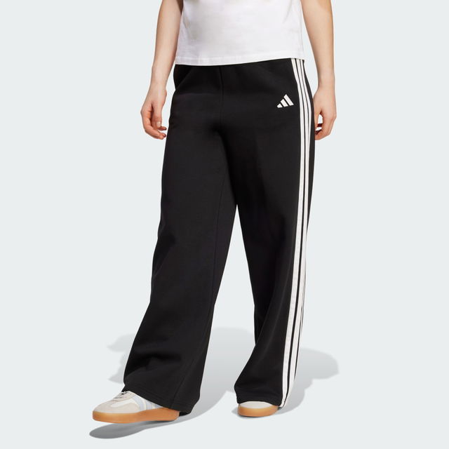 3-Stripes Fleece Wide-Leg Pants