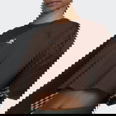 Суитчър adidas Originals Hyperglam Cut 3-Stripes Lightweight Oversized Sweat Кафяво | HM8173, 2