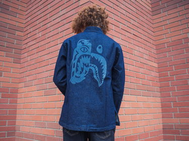 Яке BAPE Indigo Tiger Shark China Jacket Тъмно синьо | 001LJG201013X, 4