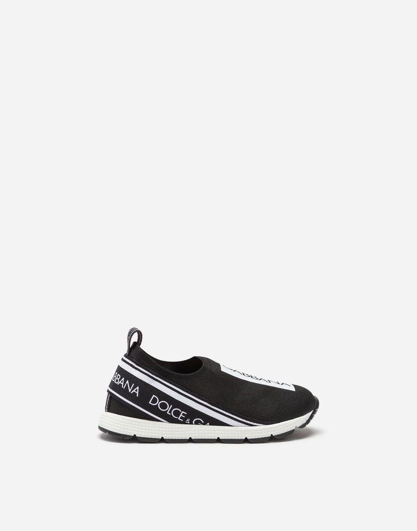 Кецове и обувки Dolce & Gabbana First Steps Sorrento Slip-on Logo Tape (19-26) Черно | DN0105AH67789690