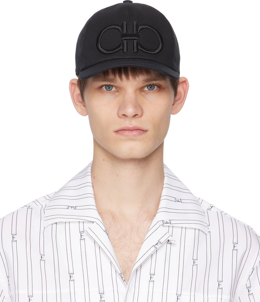 Шапка с козирка FERRAGAMO Baseball Cap With Logo Черно | 759560