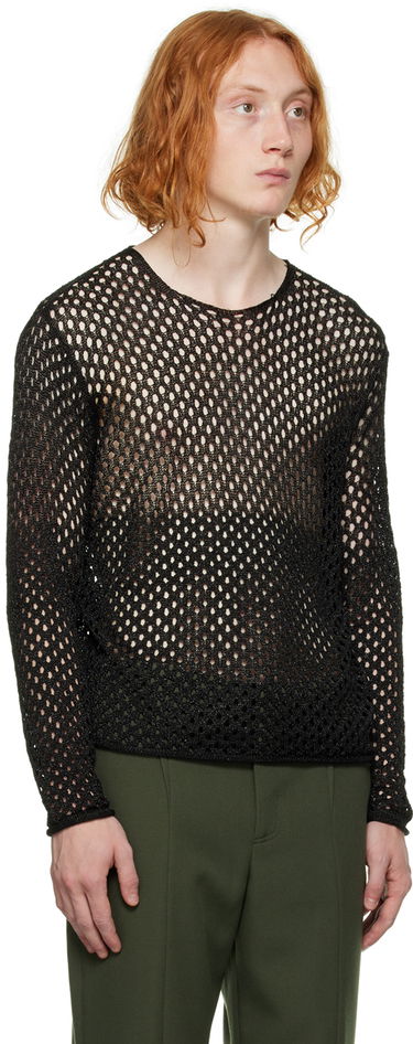 Пуловер Dion Lee Metallic Long Sleeve Sweater Черно | C7107F22, 1