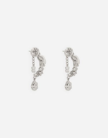 Обеци Dolce & Gabbana 18K White Gold Easy Diamond Earrings Металик | WEQD1GWDIA180001, 2