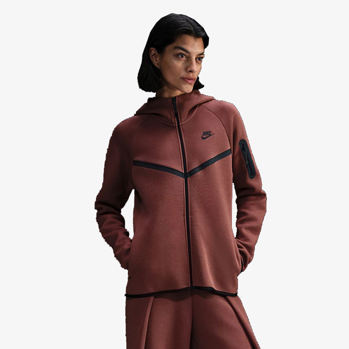 Суитчър Nike Tech Fleece Full-Zip Hoodie Кафяво | HV6747-218, 0