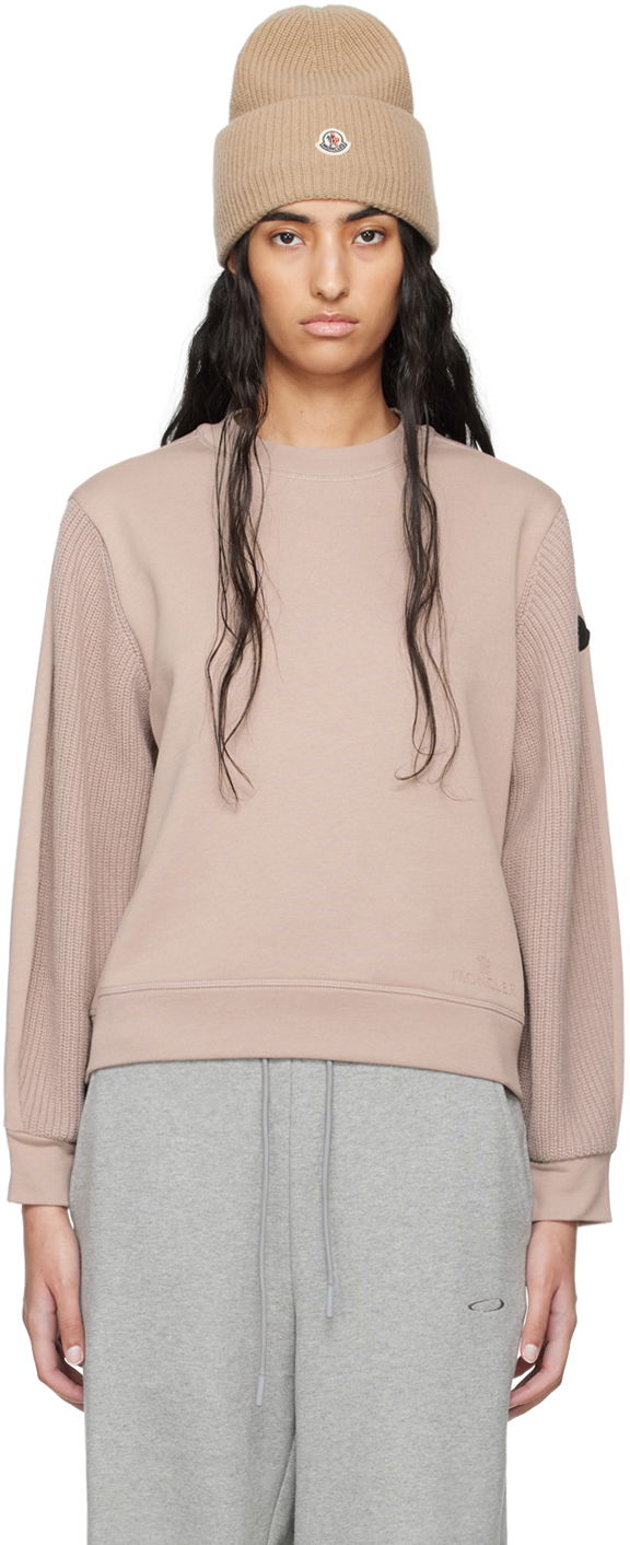 Тениска Moncler Pink Logo Patch Sweatshirt Бежово | J20938G00010809KR, 0