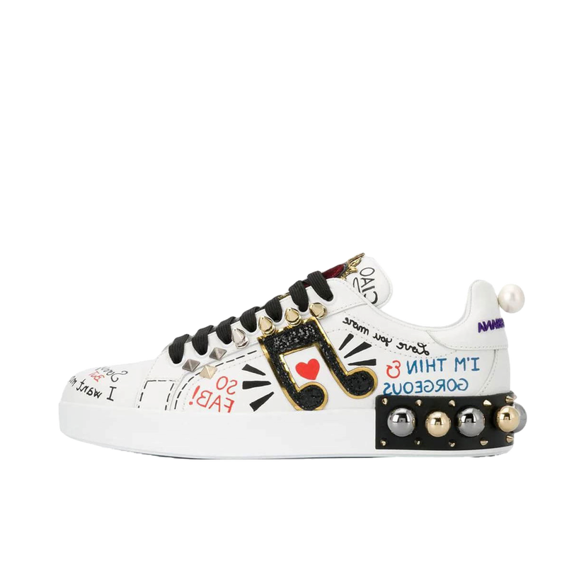 Кецове и обувки Dolce & Gabbana Portofino Applique White Music Note W Многоцветен | CK0151AH0768S534