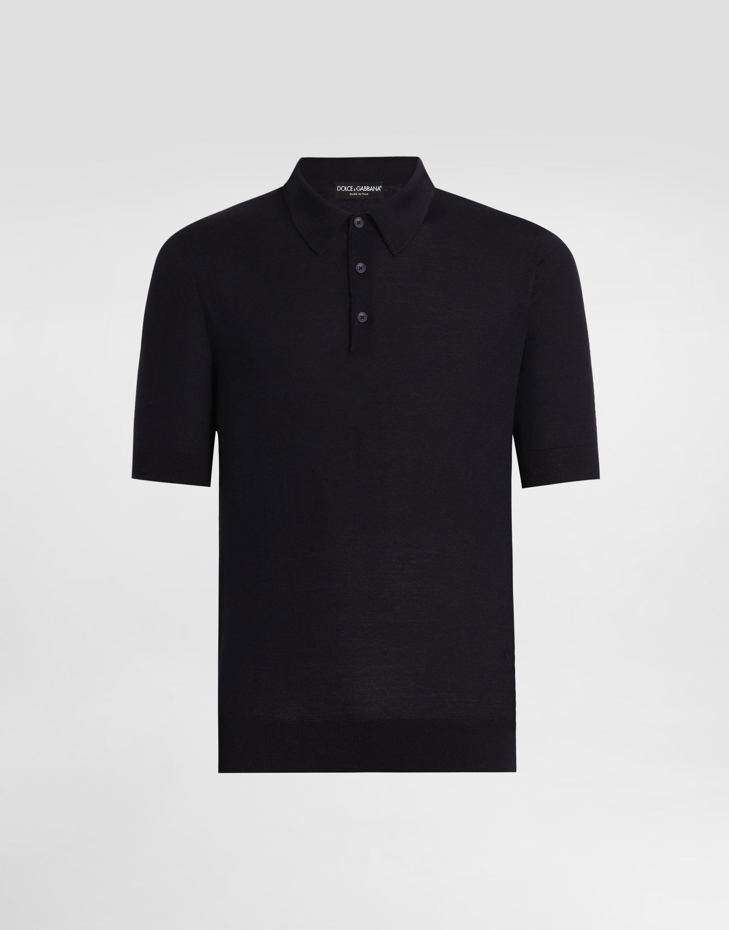 Поло тениска Dolce & Gabbana Dolce & Gabbana Fine-Gauge Wool Polo Shirt Тъмно синьо | GXZ02TJDVBVB0665, 0