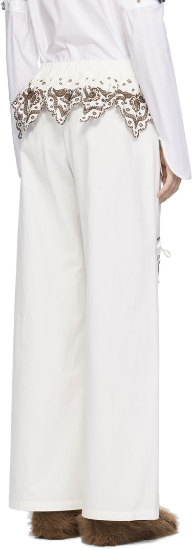 Карго панталони Chopova Lowena Chopova Lowena Lansky Embroidered Wide-Leg Trousers Бяло | 4073, 2