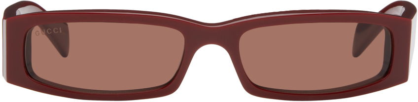 Слънчеви очила Gucci Burgundy Rectangular Frame Sunglasses Бежово | GG1778S-003, 0