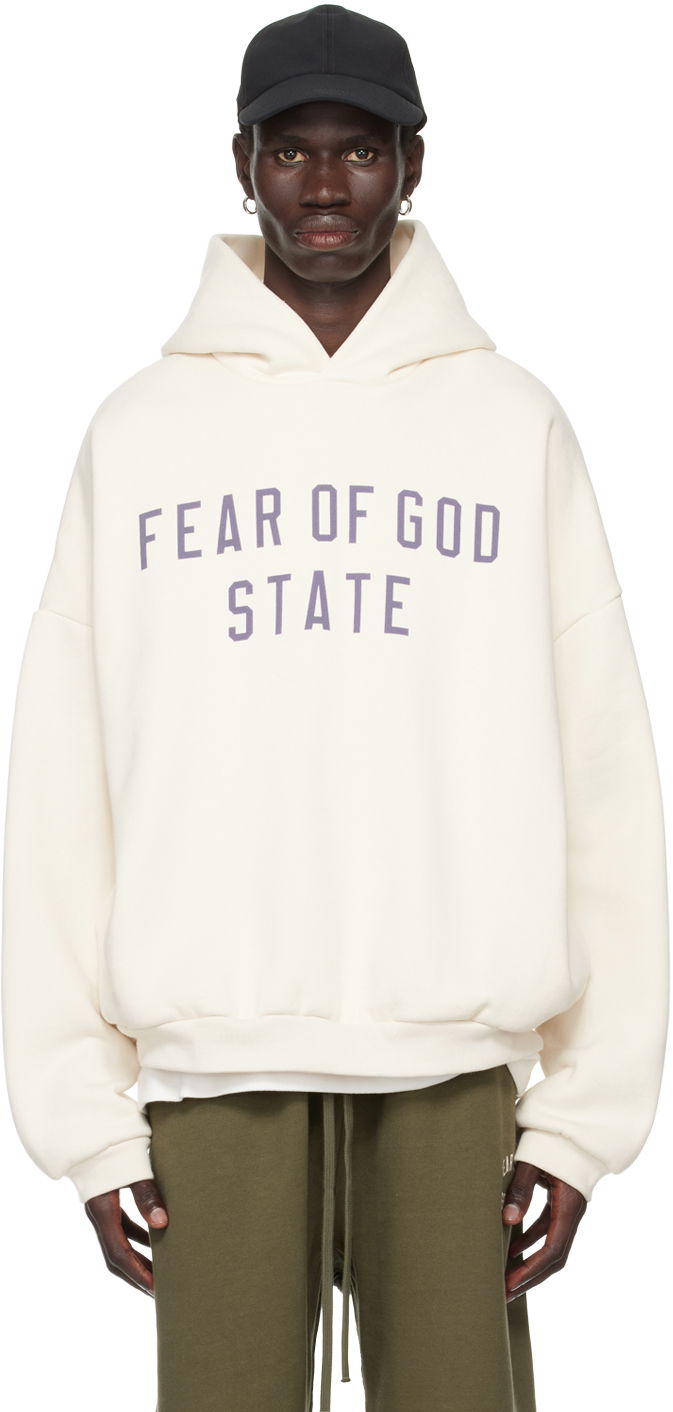 Суитчър Fear of God Essentials Logo Print Hoodie Бяло | 192BT246252F