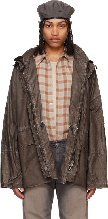 Парка OUR LEGACY Our Legacy Horizon Hooded Waxed Cotton Jacket Сиво | M2251HAB, 0