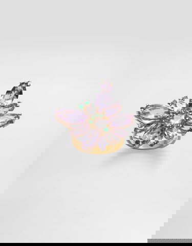 Пръстен Dolce & Gabbana Dolce & Gabbana Butterfly Ring with Amethysts, Morganites, and Emeralds in 18K Yellow Gold Лилаво | WRJI4GWAM01ZOO00, 0