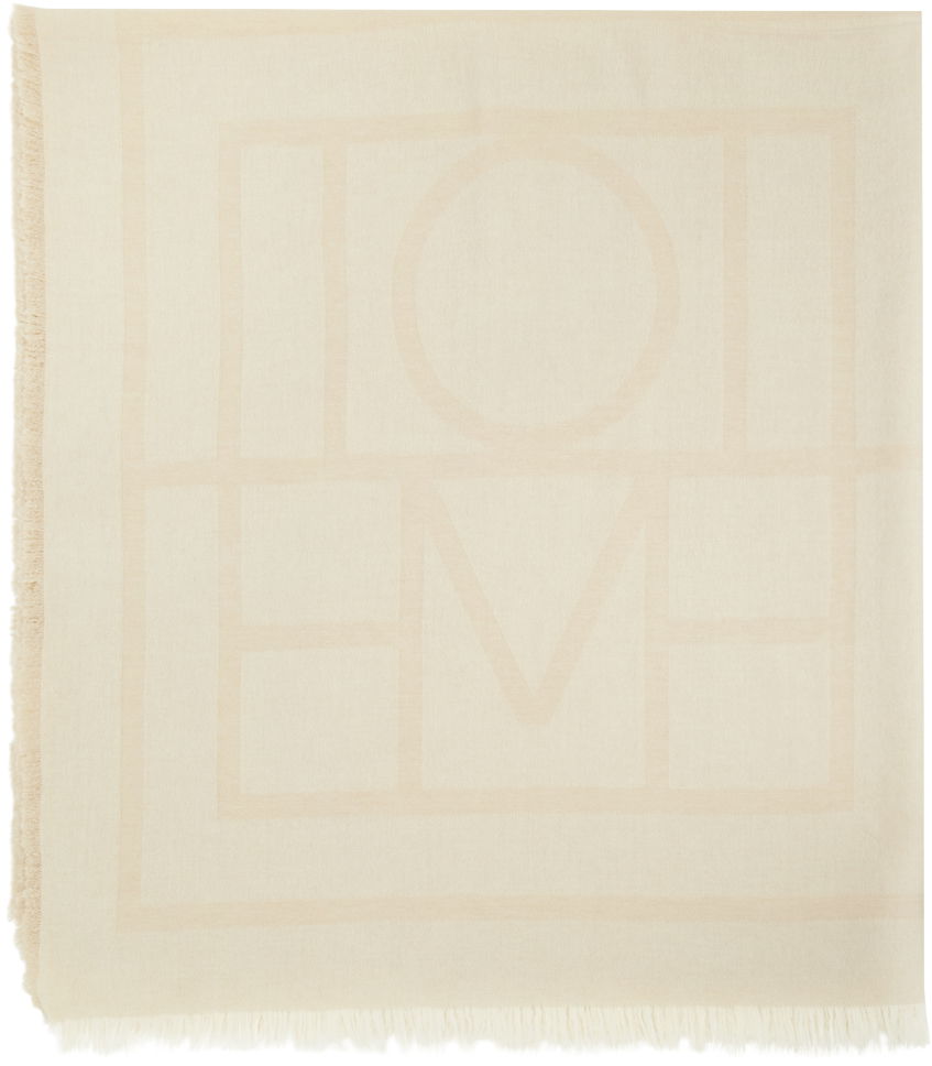 Шал TOTEME Monogram Wool Cashmere Scarf Бежово | 224-894-808, 1