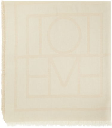 Шал TOTEME Monogram Wool Cashmere Scarf Бежово | 224-894-808, 1