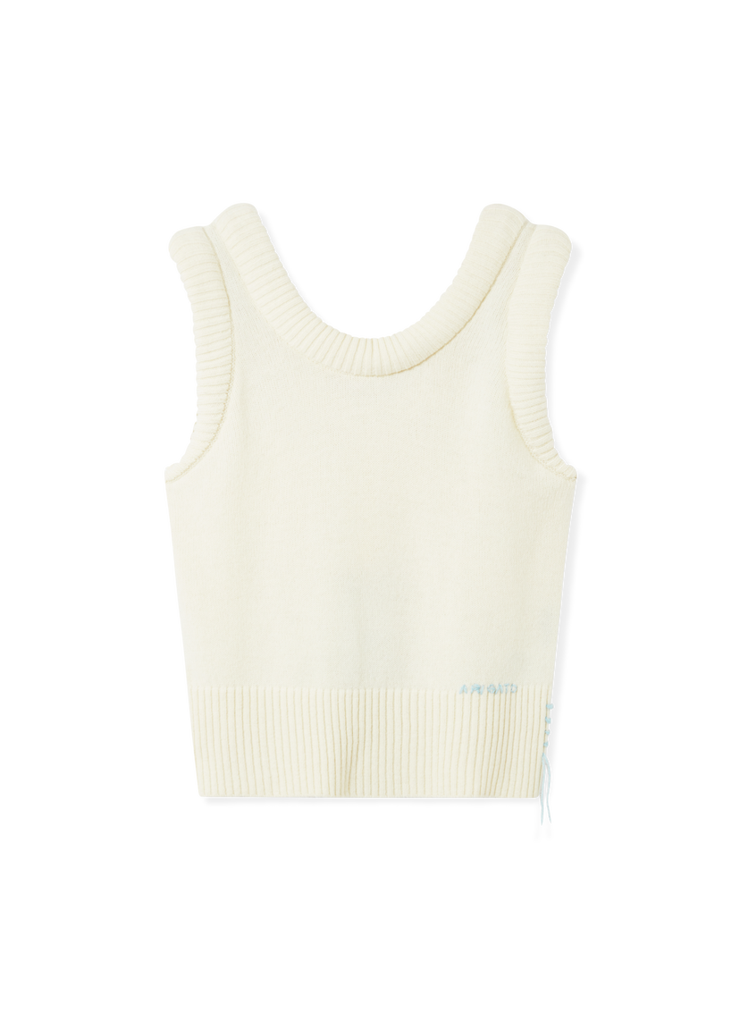 Жилетка AXEL ARIGATO Marla Knitted Ribbed Vest with Side Lacing Бяло | A3356004