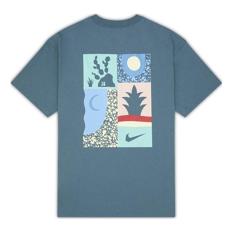 Тениска Nike Loose Alphabet Logo Geometry Pattern T-Shirt Синьо | DQ1859-058, 0