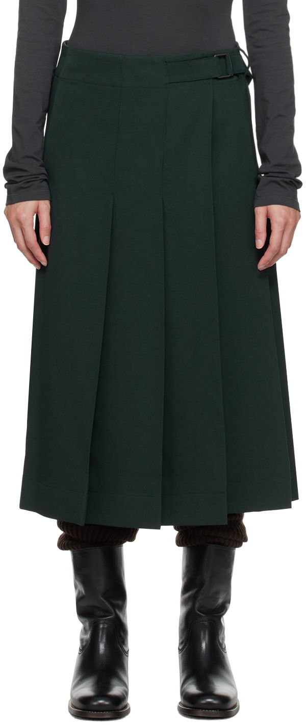 Пола LEMAIRE Lemaire Pleated Wrap Midi Skirt Зелено | SK1016 LF1123, 0