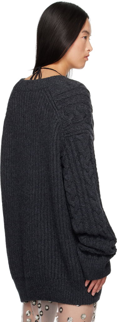 Пуловер Cecilie Bahnsen Alia V-Neck Knit Sweater Сиво | 3.24KNI51005 ALIA JUMPER, 2