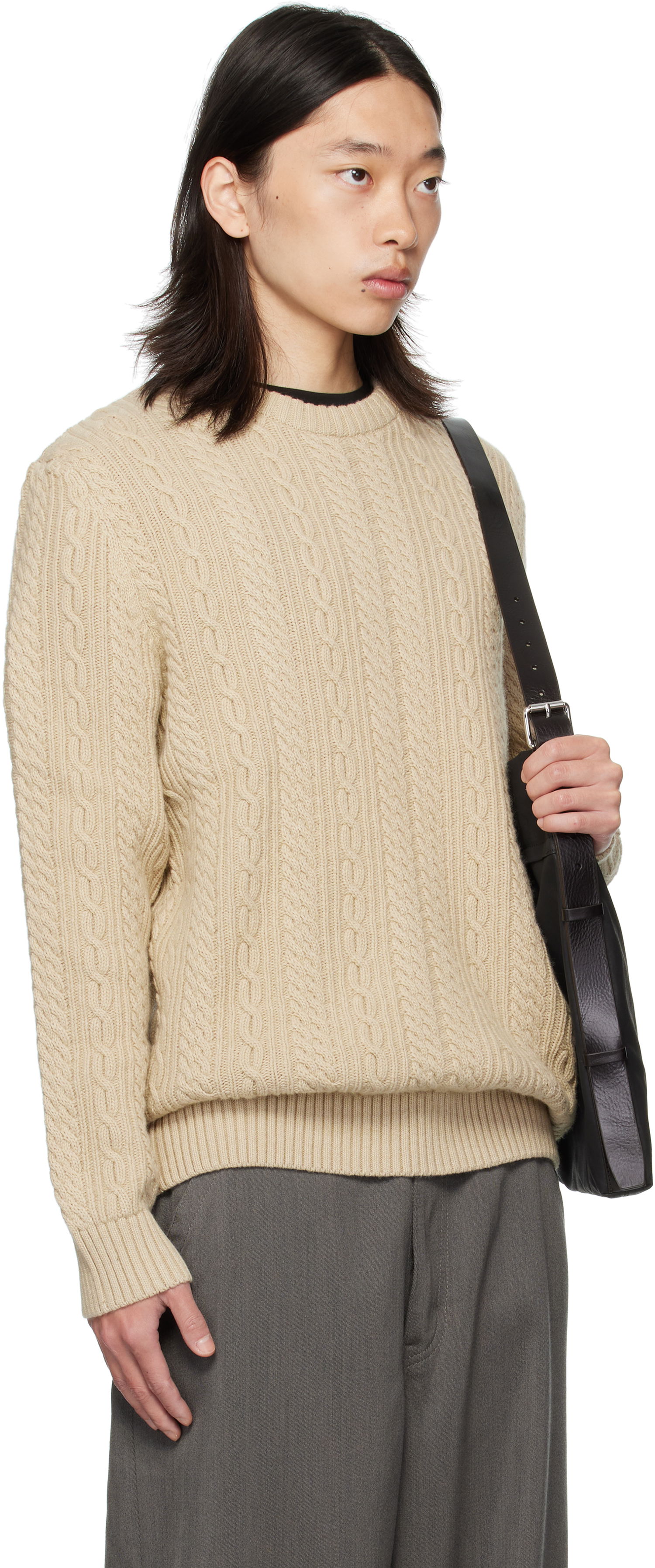 Пуловер Barbour Barbour Lowfen Cable Knit Sweater Бежово | MKN1679ST51, 1