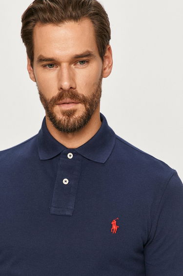 Поло тениска Polo by Ralph Lauren Slim Fit Polo Тъмно синьо | 710681126038, 4