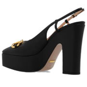Horsebit Slingback Platform Pumps