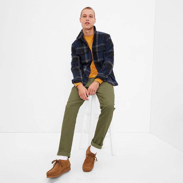 Chino Slim Fit Pants Army Jacket Green