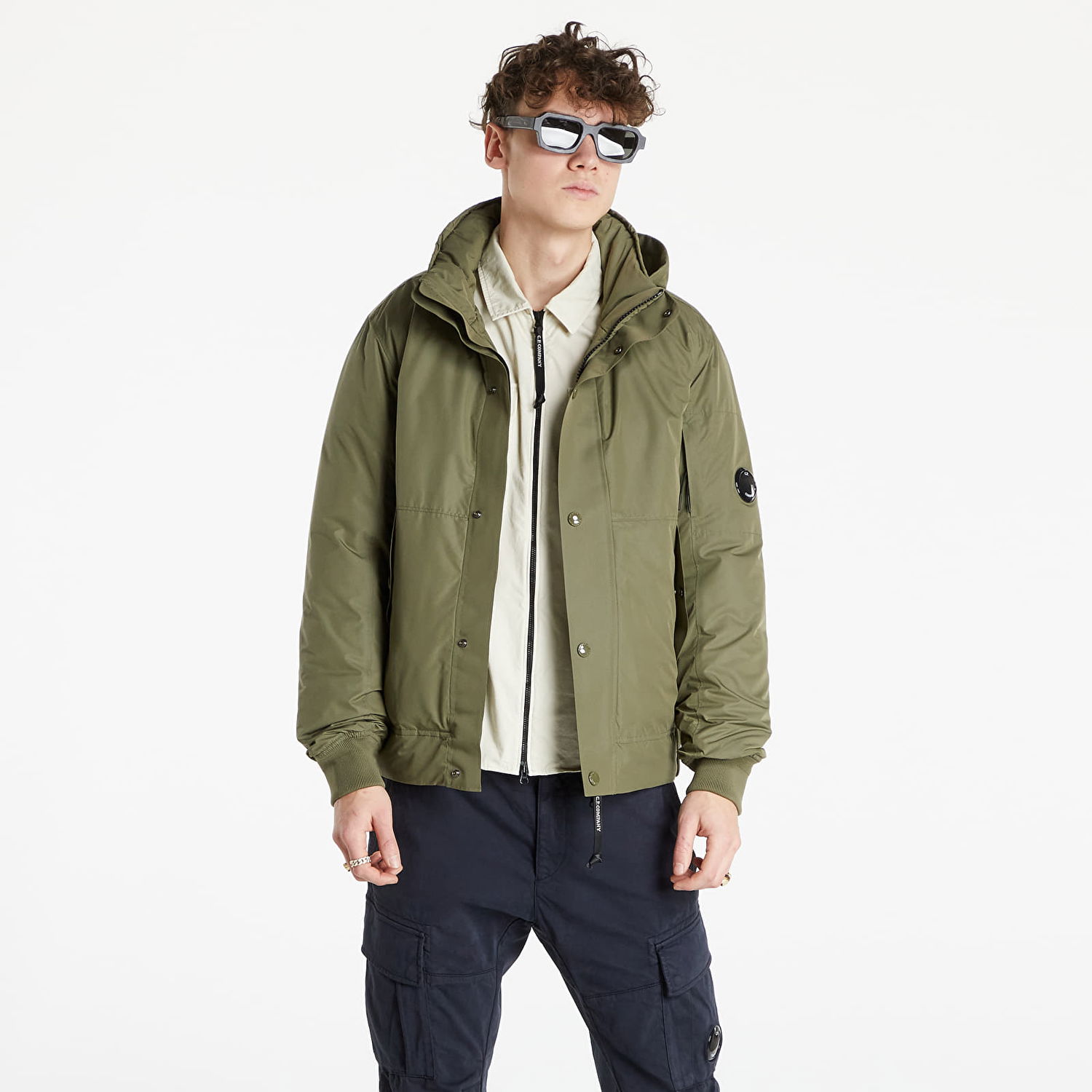 Яке C.P. Company Micro-M Down Stand Collar Jacket Зелено | 11CMOW017A004275A-665, 0