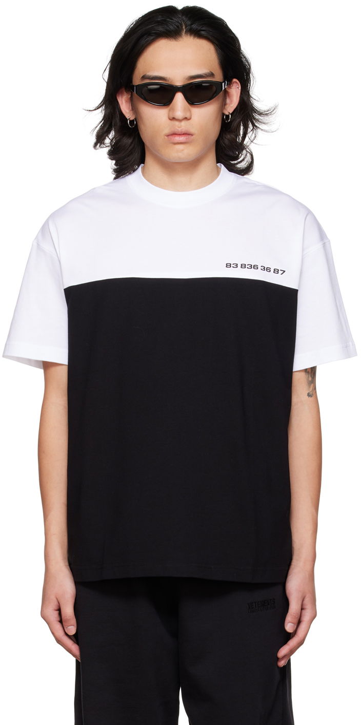 Тениска VETEMENTS Numbered Color Block T-Shirt Черно | VL14TR360B, 0
