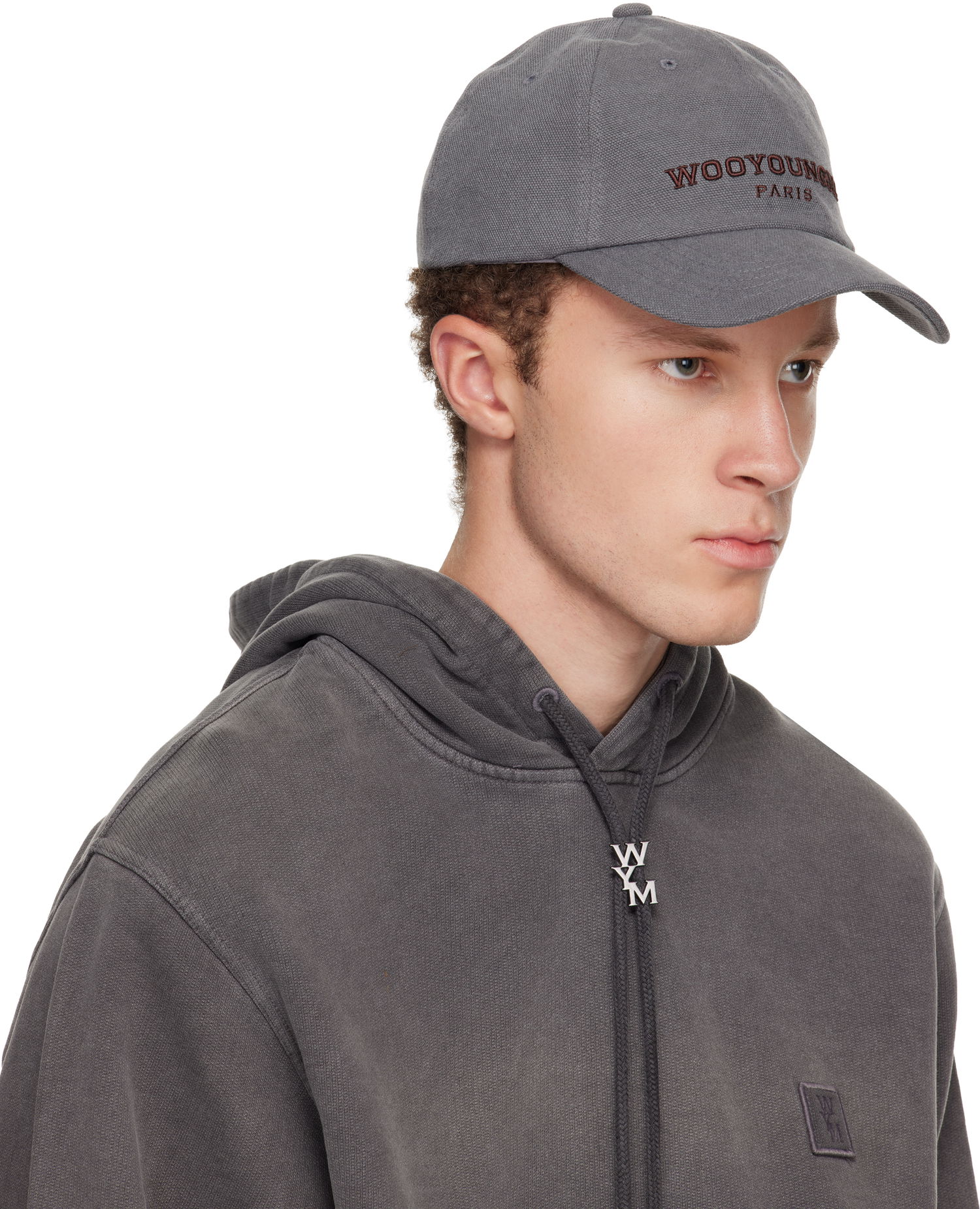 Шапка с козирка WOOYOUNGMI WOOYOUNGMI Dyed Oxford Ball Cap Сиво | W253AC54, 1