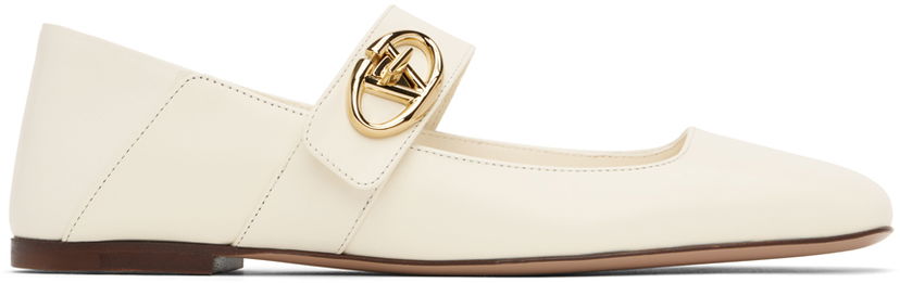 Кецове и обувки Valentino Valentino Garavani VLogo Locker Mary-Jane Ballerina Flats Бяло | 5W2S0JV2EEY