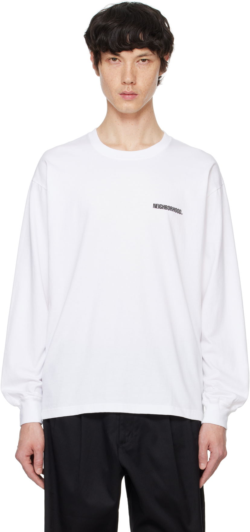 Тениска Neighborhood Long Sleeve T-Shirt Бяло | 242PCNH-LT01