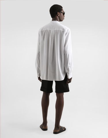 Риза Dolce & Gabbana Dolce & Gabbana Mandarin Collar Canvas Shirt Бяло | G5HR1TFU5X4W0800, 2