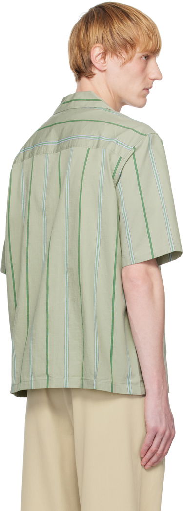 Риза MAISON KITSUNÉ Maison Kitsuné Resort Striped Shirt Зелено | OM00421WC5029, 2