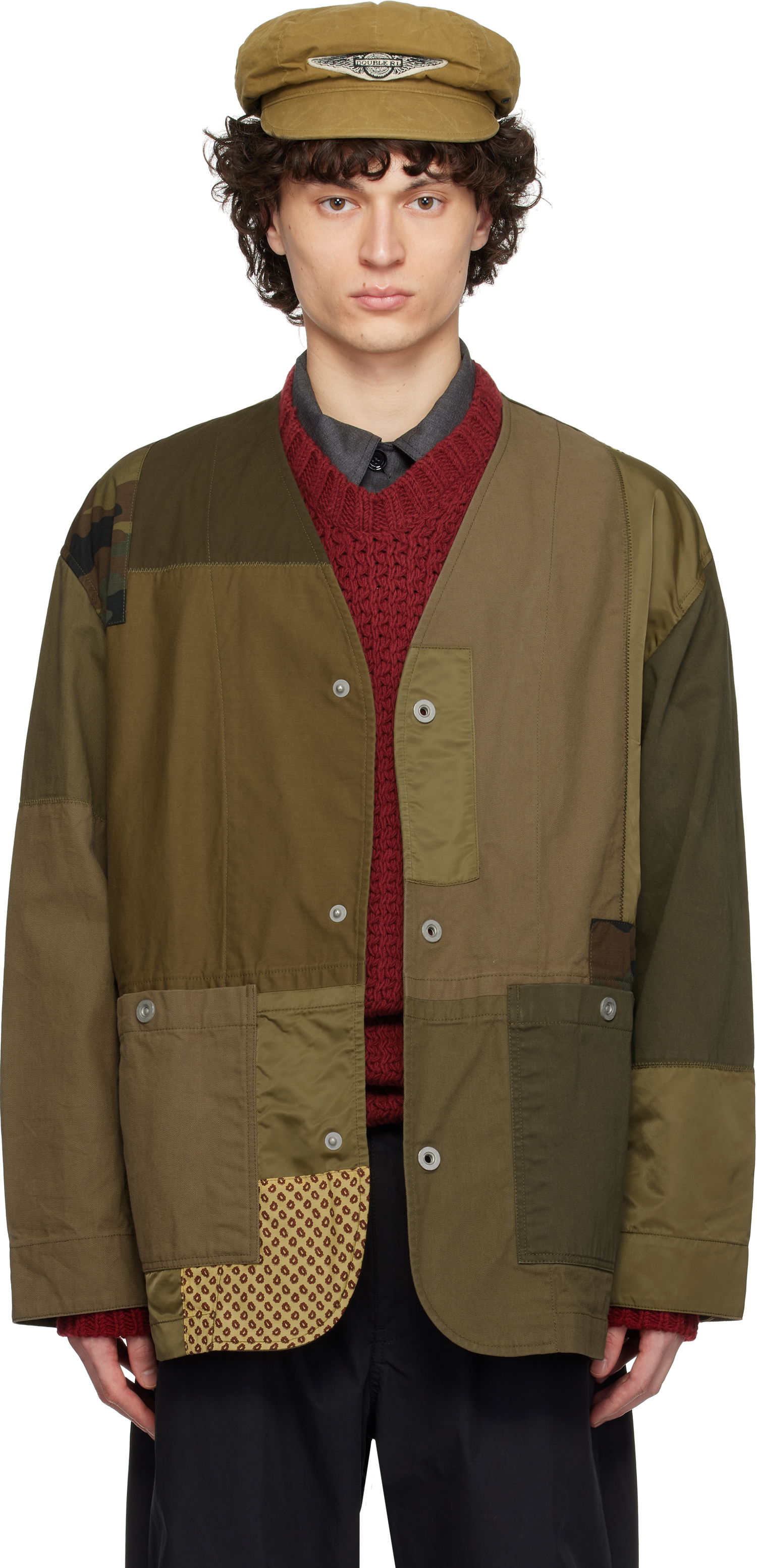 Ветровка Comme des Garçons Homme Multi Fabric Mix Jacket Зелено | HO-J017-051, 0