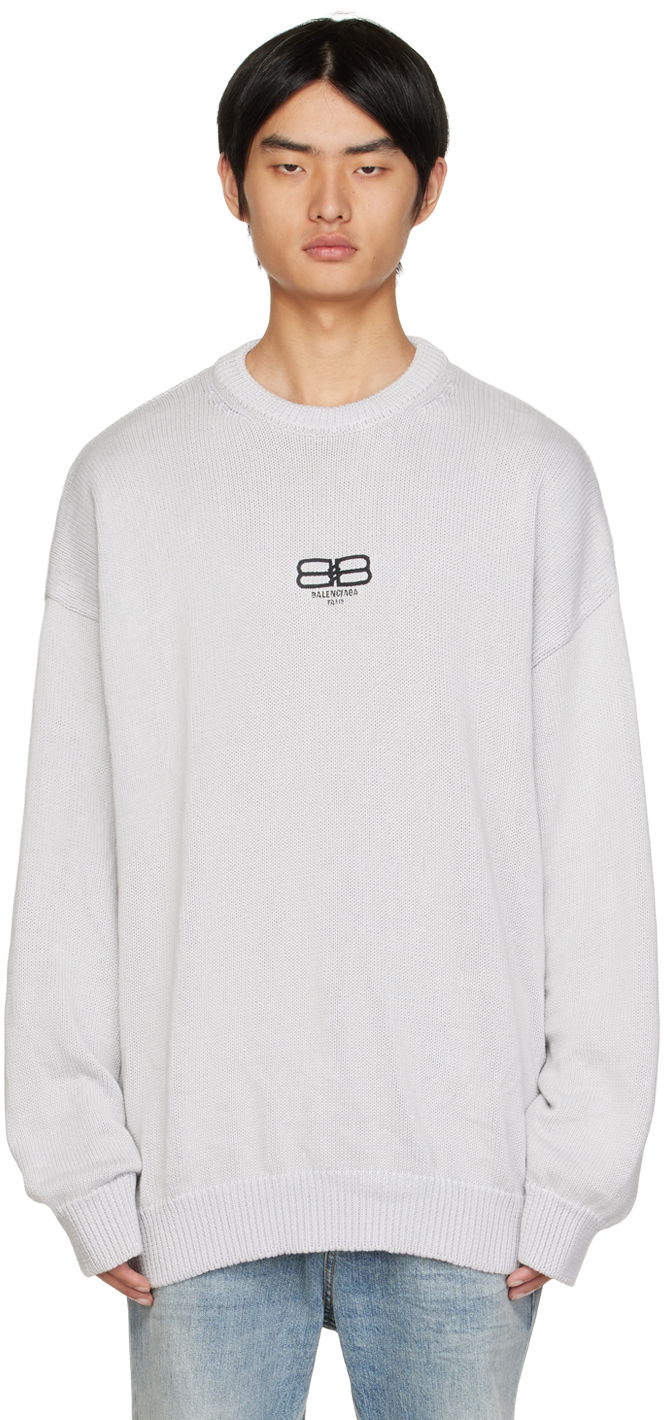 Пуловер Balenciaga BB Paris Icon Sweater Сиво | 696226-T3252-9012, 0