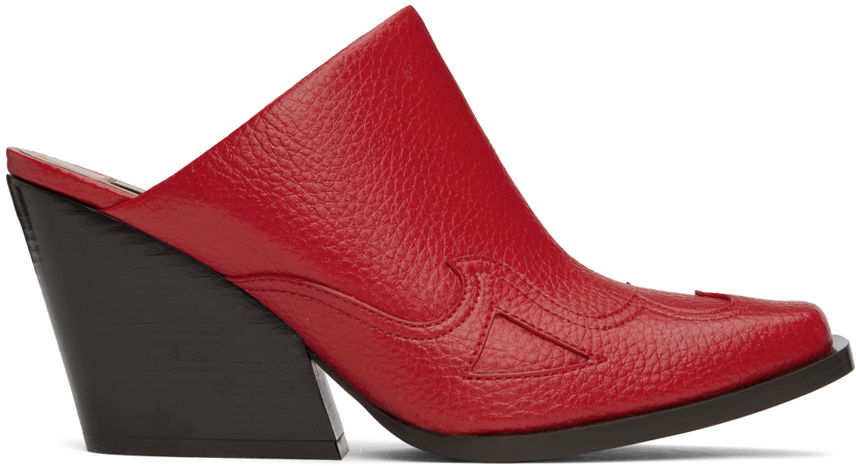 Кецове и обувки Stella McCartney Cowboy Cloudy Wedge Mules Червено | 810156AP0160, 0