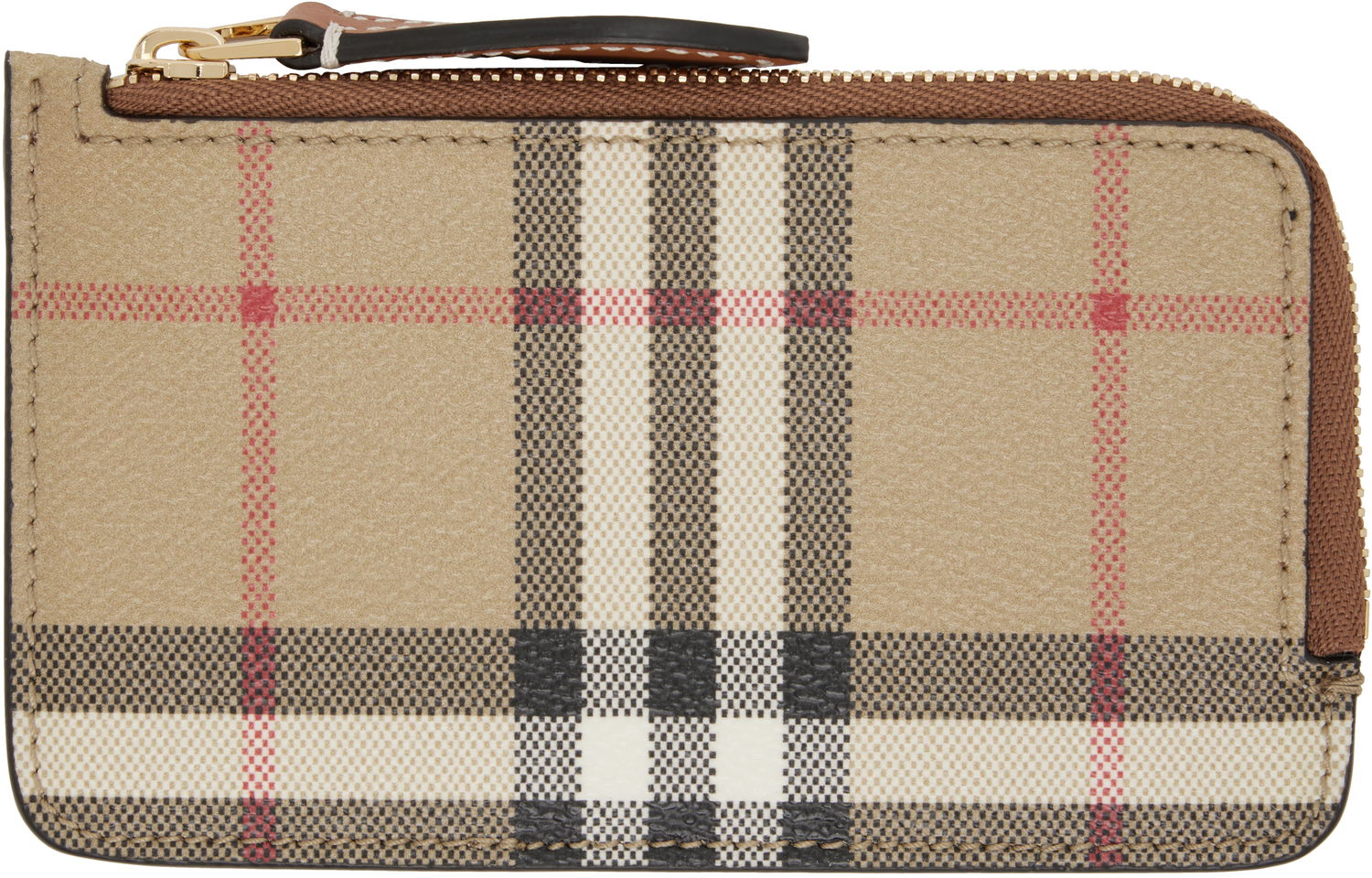 Портфейл Burberry Burberry Check Zip Card Holder Бежово | 8109804, 0