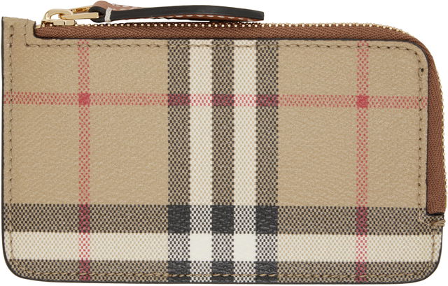Burberry Check Zip Card Holder