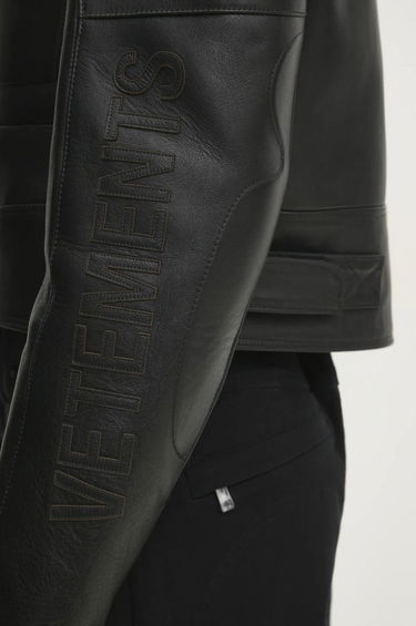 Яке VETEMENTS VETEMENTS Racing Logo Leather Jacket Черно | UA66JA210B, 4