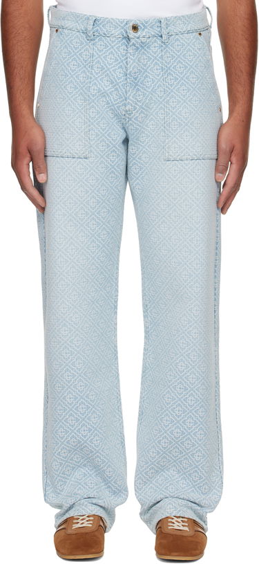 Дънки Casablanca Casablanca Relaxed Monogram Jeans Синьо | MPF25-TR-331-01, 0
