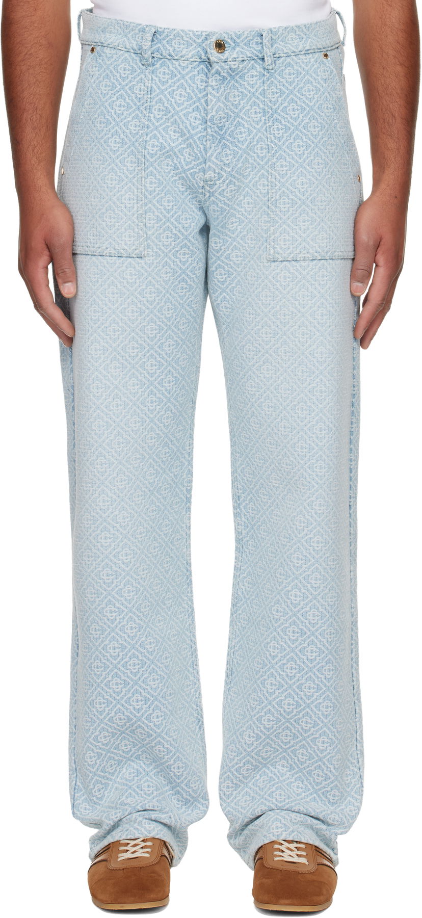 Дънки Casablanca Casablanca Relaxed Monogram Jeans Синьо | MPF25-TR-331-01