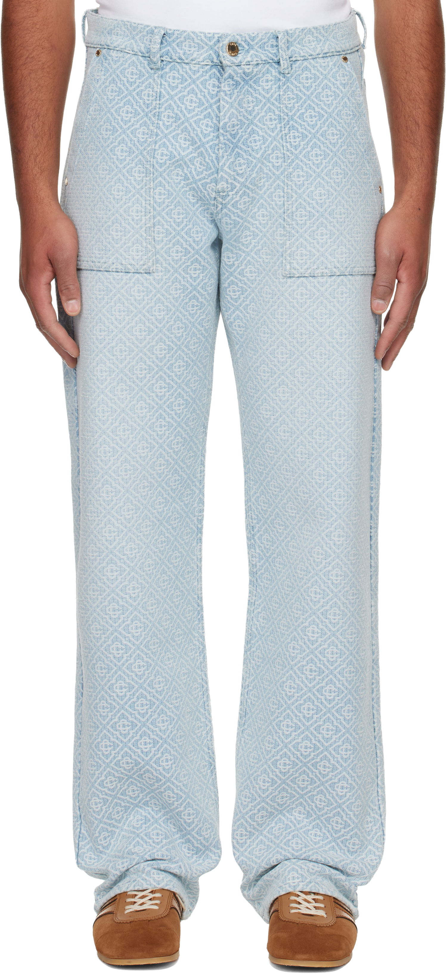 Дънки Casablanca Casablanca Relaxed Monogram Jeans Синьо | MPF25-TR-331-01, 0